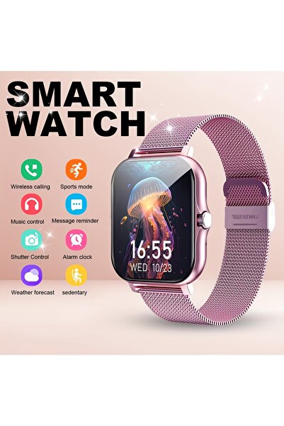 Choice ساعة ذكية رياضية بحزام شبكي وردي، إصدار 2025، ساعة ذكية مطورة للرجال و...