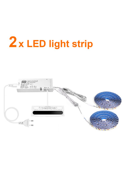 Choice قابس AC220V-EU، شريط إضاءة LED أبيض دافئ بطول 1 متر، قطعتان، 5 قطع، 3 ...