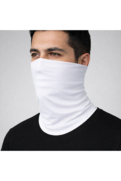 Mrey Unisex Beyaz Pamuklu Hafif Buff Boyunluk – Bandana, Maske, Saç Bandı, Mo...