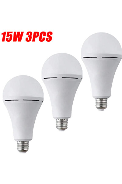 Choice مجموعة من 3 مصابيح طوارئ LED فائقة السطوع بقدرة 15 واط، موفرة للطاقة، ...