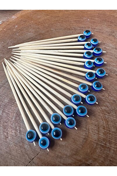 HARİKALAR DÜKKANI 100 قطعة من أعواد تنظيف الأسنان المزينة بخرز العين الشريرة ...