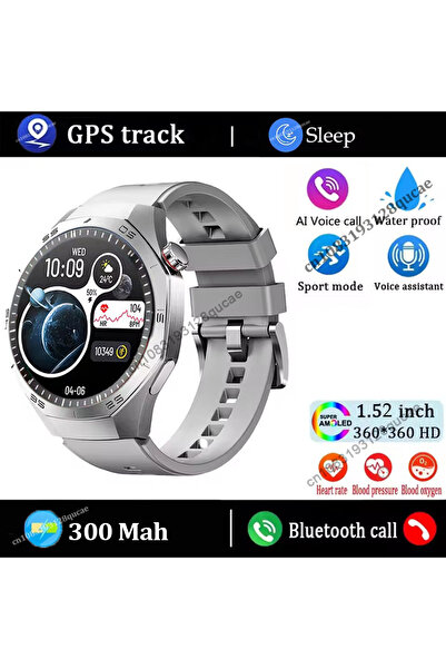 Choice Silver 2025 GT5 Pro GPS Tracker Smart Watch Men 360*360 AMOLED Screen ...