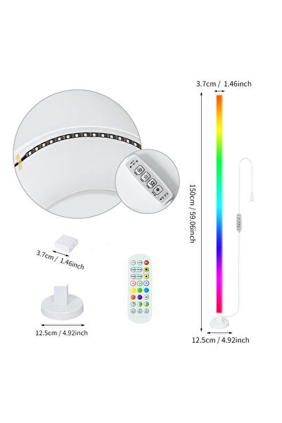 Choice 150cm-1pcs RGB LED Room Interior Decoration Floor lamp Remote Control ...