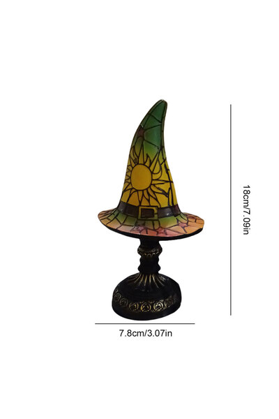 Choice MOJOYCE Green Creative Witch Hat Lamp Stained Glass Witch Hat Lamp USB...