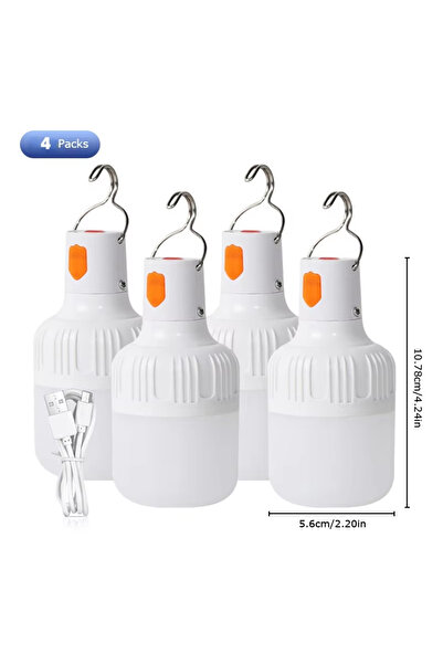 Choice 4PCs White light 2 Pack Rechargeable LED Portable Hanging Lights, Batt...