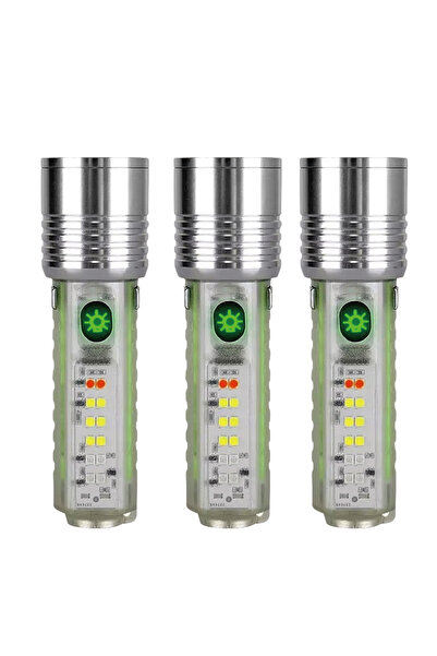 Choice 3 قطع - مصباح يدوي LED فائق السطوع S21 قابل لإعادة الشحن، مصباح كشاف ع...