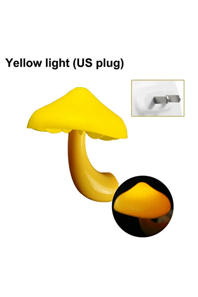 Choice مصابيح ليلية LED على شكل فطر بإضاءة صفراء (أمريكي) مع مستشعر تلقائي لد...