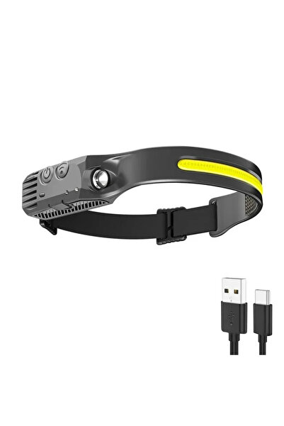 Choice1 مصباح أمامي قوي من نوع هايناست وايت لايت LED+COB، قابل لإعادة الشحن ع...