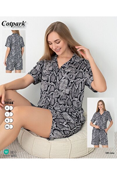 Cotpark Women's 100% Cotton Short-Sleeve Shorts Pajamas Set 19108