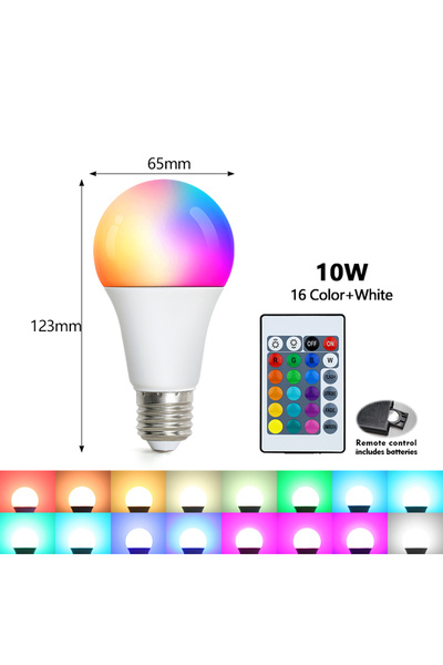 Choice With Button Battery E27 220V IR Remote Control A65 E27 RGB LED Light B...