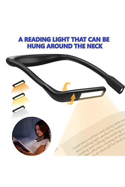 Choice BLACK LED Neck Reading Lights Rechargeable Flexible Reading Lamp Benda...