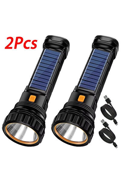 Choice مصباحان يدويان يعملان بالطاقة الشمسية بتقنية LED متعددة الوظائف، بمدى ...