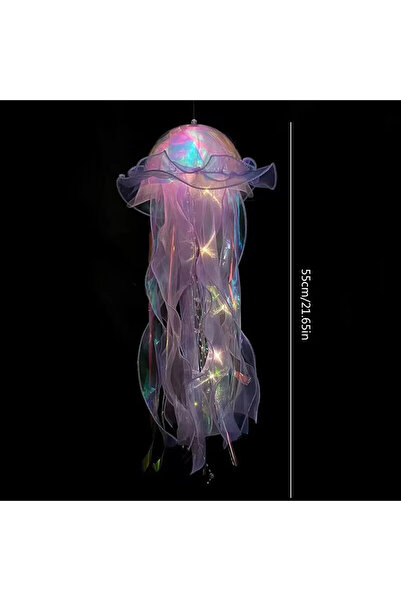 APWIKOGER مصباح ليلي على شكل قنديل بحر أرجواني من ألويت، يعمل ببطارية زر، يُع...