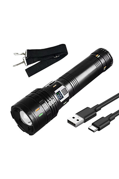 Choice مصباح يدوي LED أسود من زووم، قطعة واحدة، ضوء قوي، مدفع ليزر، ضوء متفجر...