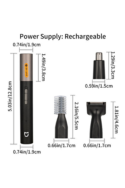 Xiaomi black Mijia Electric Nose Ear Hair Trimmer for Men Painless Rechargeab...