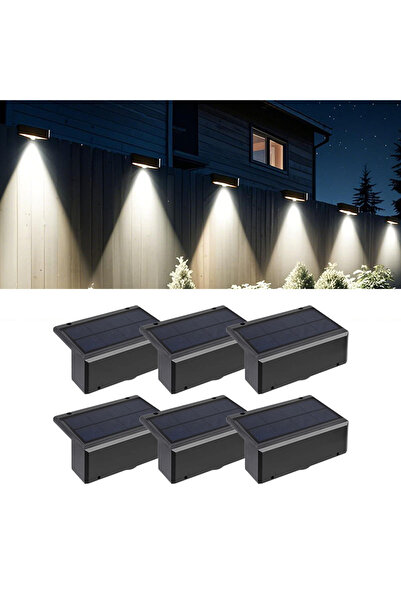 Choice White 6PCS LED Solar Wall Lights Outdoor Wireless Solar Powered Lamps ...
