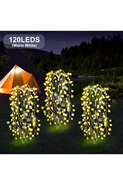 Choice 120 مصباح LED أبيض دافئ، إضاءة خارجية تعمل بالطاقة الشمسية، مناسبة للأ...