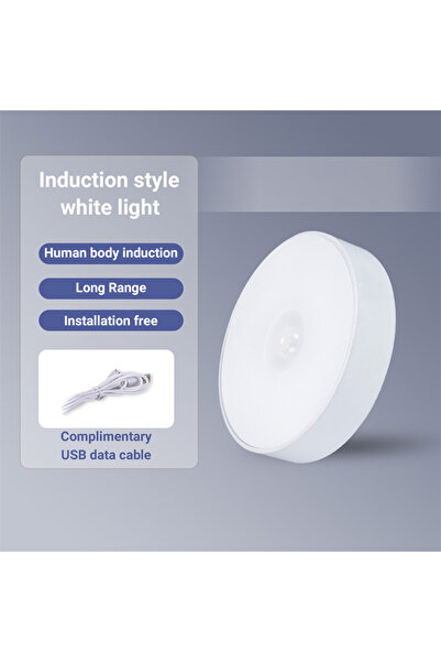Choice WHITE LED Night Lamp PIR Motion Sensor Rechargeable USB for Kitchen Ca...