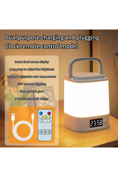 GGBEE مصباح طاولة LED قابل لإعادة الشحن من النوع A مع جهاز تحكم عن بعد، مزود ...