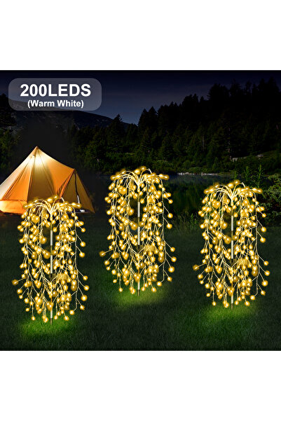 Choice 200 مصباح LED أبيض دافئ، إضاءة خارجية تعمل بالطاقة الشمسية، مناسبة للأ...
