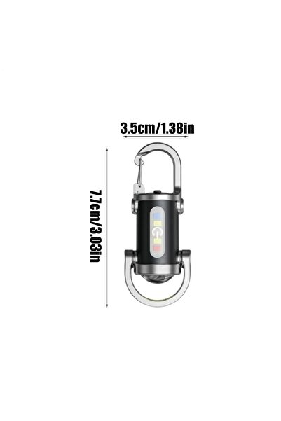 Choice White Portable Keychain Flashlight Small Keyring Torch Rechargeable Wa...