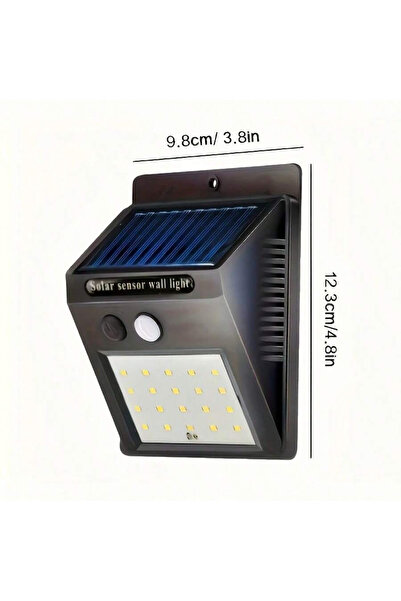 Choice مصباح جداري/مصباح شارع/مصباح زينة يعمل بالطاقة الشمسية مزود بمستشعر حر...