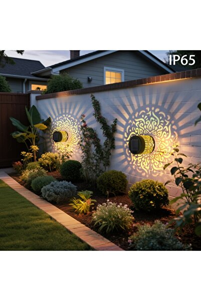 Choice 2pcs 1/2pcs Solar Fence Lights with Cut-Out Design for Outdoor Wall Li...