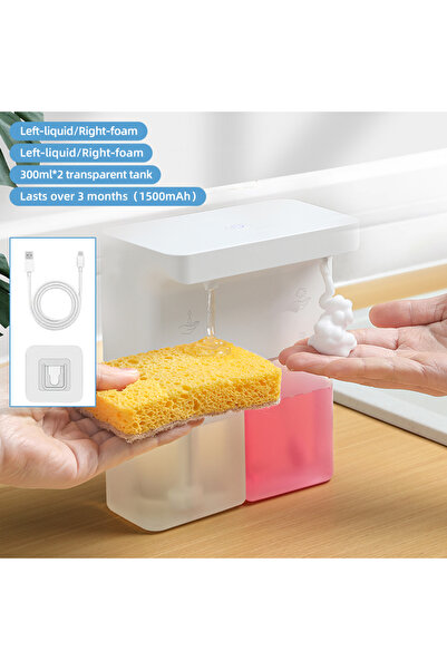 Choice صابون معقم لليدين برغوة جل مزدوجة الرأس، مزود بمستشعر سائل لغسالة الأط...