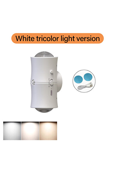 Choice 3Colors White Motion Sensor LED Wall Light Tricolor RGB Rechargeable D...