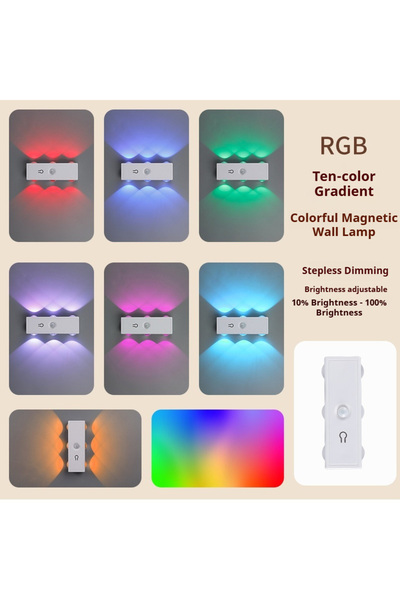 Choice مصباح جداري LED ملون RGB، قطعة واحدة، مزود بمغناطيس يعمل بالاستشعار، م...