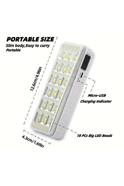 Choice مصباح LED محمول قابل لإعادة الشحن بقوة 4 وات وبطارية 2000 مللي أمبير، ...