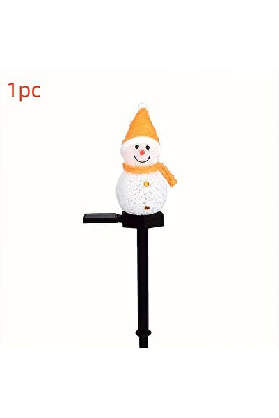 Choice Warm White 1/2pcs Christmas Snowman Solar Stake Light Outdoor Garden W...