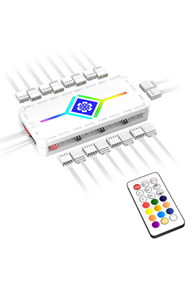 Choice White 5V 3PIN ARGB HUB Computer Case Fan Divine Light Synchronous PWM ...