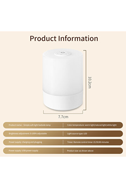 Choice مصباح طاولة LED بدون جهاز تحكم عن بعد، مصباح قراءة يعمل باللمس، قابل ل...