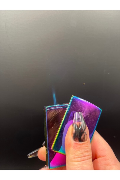 Hunter Hologram Efektli Metal Çakmak | Yana Kaydırmalı & Pürmüzlü