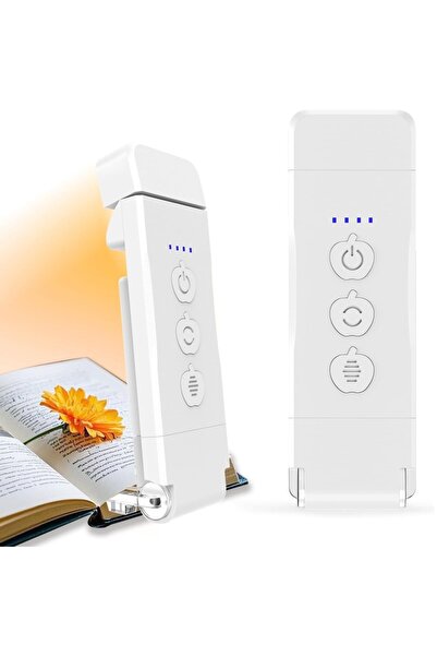 Choice مصباح قراءة صغير قابل لإعادة الشحن عبر منفذ USB، أبيض اللون، مزود بـ 9...