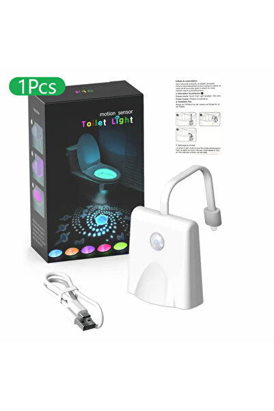 Choice مصباح ليلي واحد للمرحاض مزود بمستشعر حركة وجهاز عرض نجوم، قابل لإعادة ...