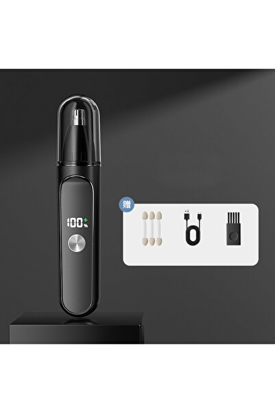 Choice ماكينة تشذيب شعر الأنف الكهربائية السوداء، شاشة عرض رقمية LED ذكية، مز...