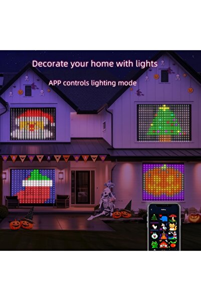 Choice 1M(W)x1M(H)400leds Smart Curtain Lights Bluetooth App Control RGB LED ...