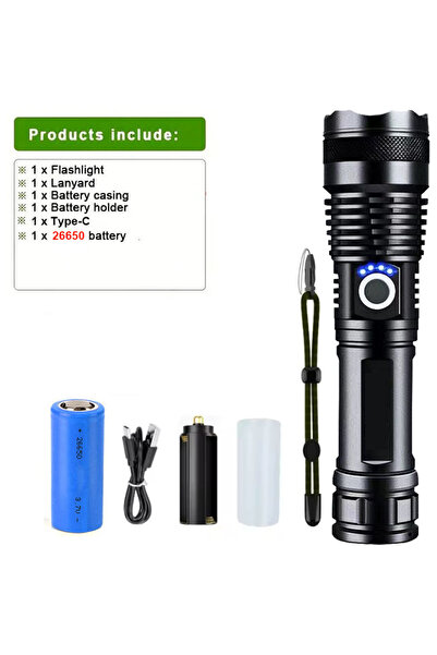 Choice مصباح يدوي LED عالي الطاقة، فائق السطوع، مصنوع من سبائك الألومنيوم، قا...