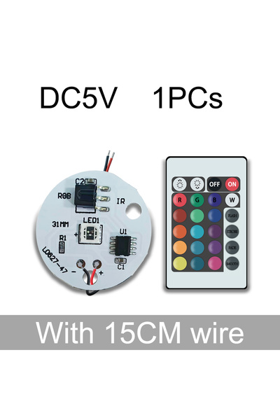 Choice 1PCS RGB With 15CM wire 3W 5V Low Voltage LED Lights Plate Color RGB L...