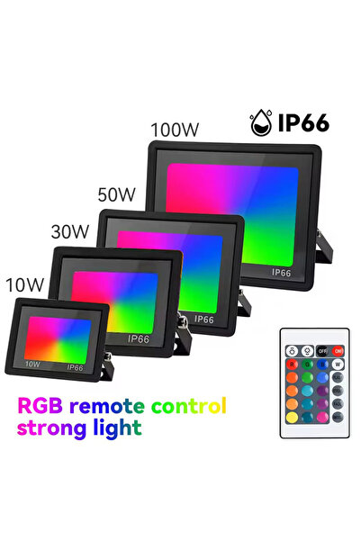 Choice كشاف إضاءة LED RGB بقوة 30 واط مع جهاز تحكم عن بعد، كشاف LED ملون مع ج...