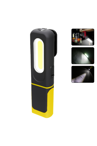 Choice مصباح عمل محمول قابل لإعادة الشحن عبر منفذ USB، مزود بتقنية COB، لون أ...