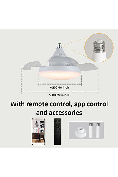 Choice Style C Ceiling Fan with Light 3-Level Dimmable APP&Remote Control Mod...