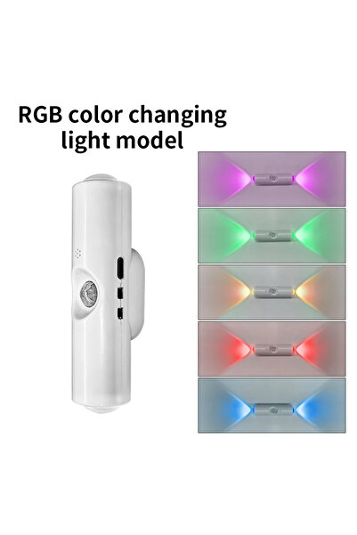 Choice مصباح ليلي LED مزدوج الرأس بإضاءة RGB مع مستشعر حركة، قابل لإعادة الشح...