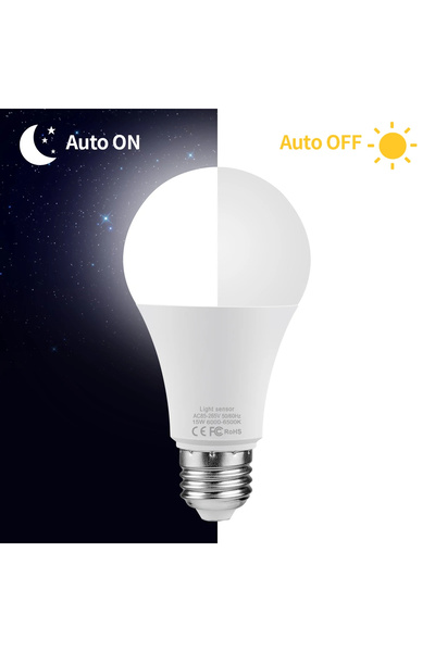 Choice White 15W 15W E27 Auto Dusk ON Dawn OFF LED Night Light Bulb With Ligh...