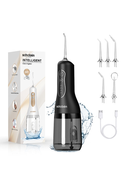 Choice L5D-H Water flosser: Portable cordless oral irrigator, 4 modes, 5 nozz...