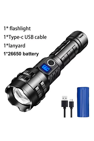 Choice عبوة من مصباح يدوي LED قوي بقدرة 200000 لومن، فائق السطوع، قابل لإعادة...