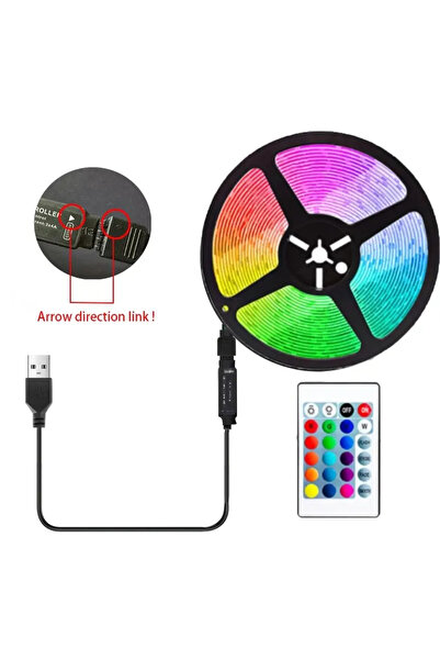 Choice 5m RGB 5m Led Light Strip 5M USB Plug 24 Keys 5050 Multicolor RGB TV B...