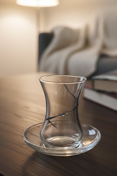 DECOSTYLE Elegance kristal dekorlu 42381 ince bel çay takımı 12 parça Paşabahçe